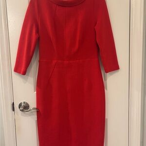 Boden Vibrant Red Long Sleeve Dress
